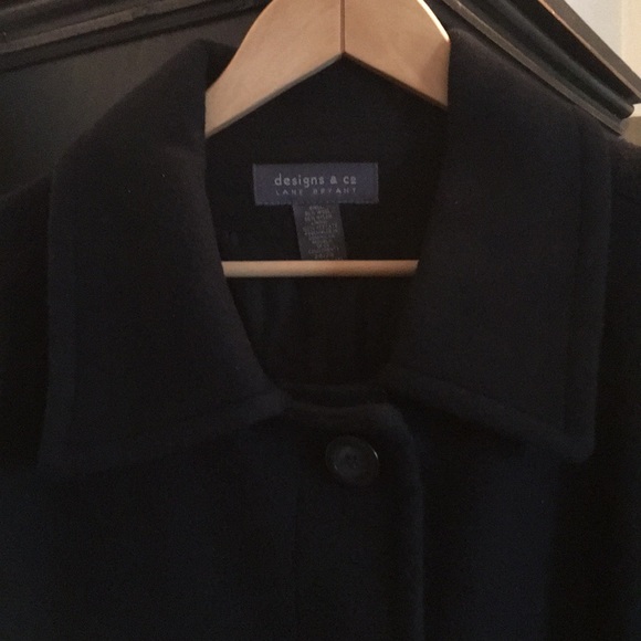 Lane Bryant 26-28W Wool Blend Black Maxi Length Coat - Picture 7 of 11